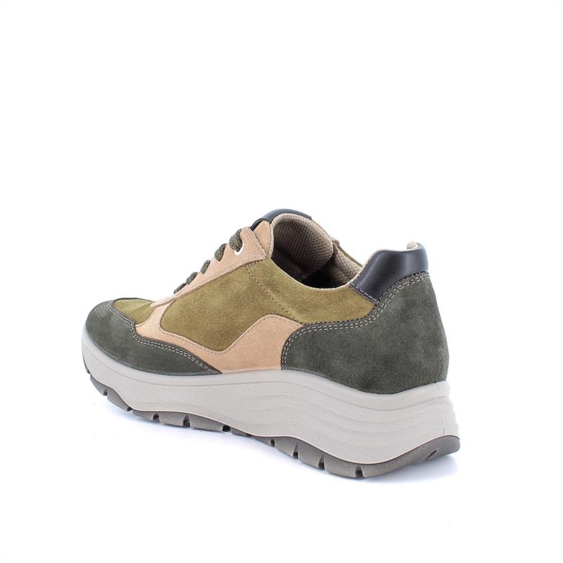 Zapatillas deportivas gore-tex con cuña para mujer verde con cordones