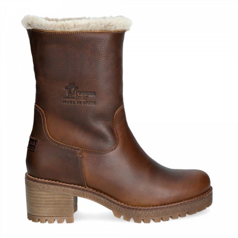 BOTA DE PIEL PANAMA JACK CON FORRO INTERIOR DE PELO