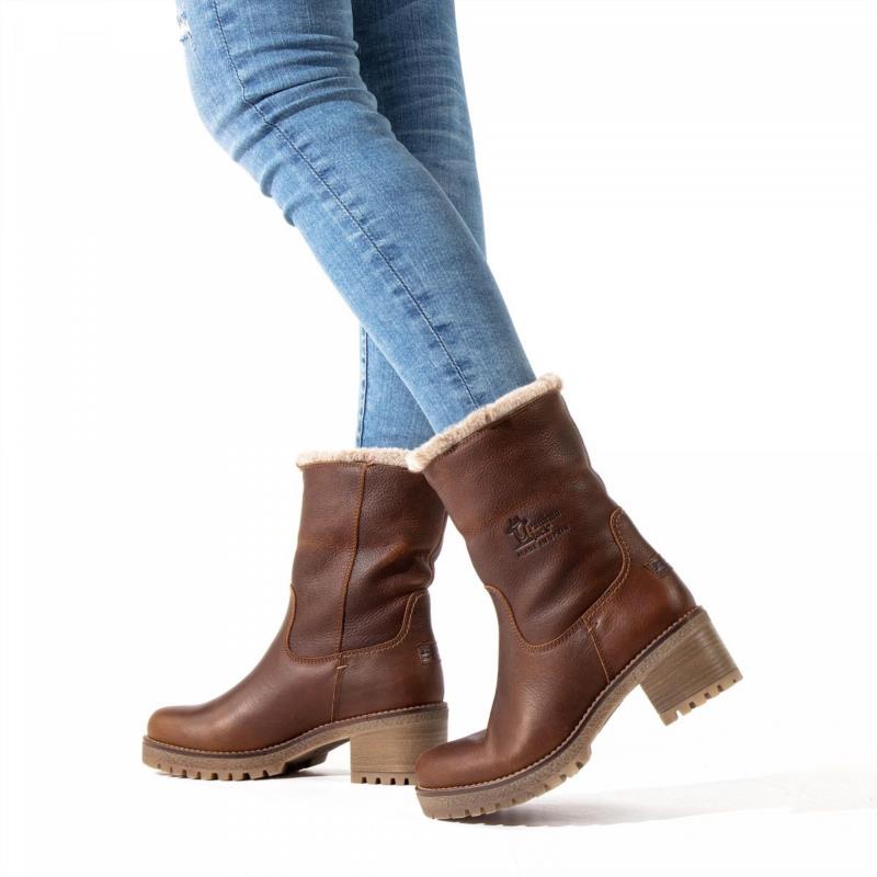 BOTA DE PIEL PANAMA JACK CON FORRO INTERIOR DE PELO