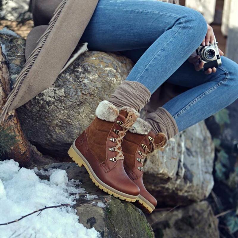 BOTA DE PIEL PANAMA JACK PARA MUJER CON FORRO INTERIOR DE PELO 