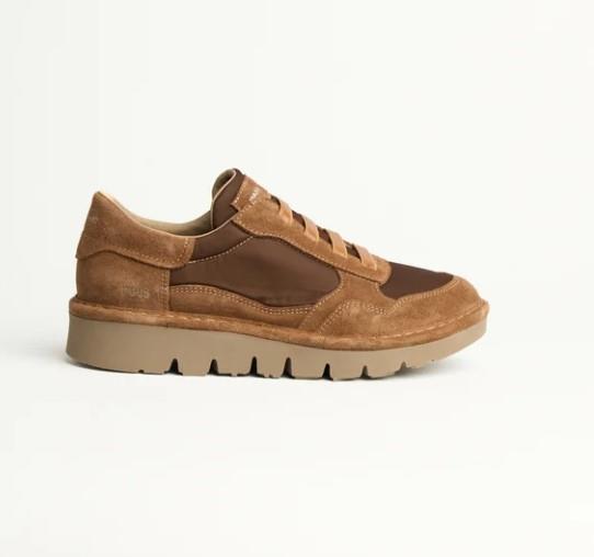 DEPORTIVAS MUJER PANCHIC P005 LOW CUT ELASTICS NYLON SUEDE COGNAC