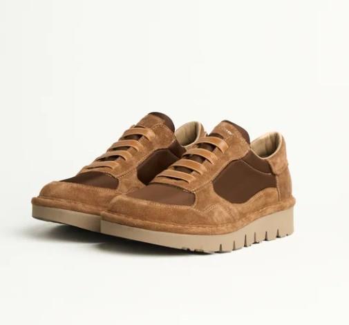 DEPORTIVAS MUJER PANCHIC P005 LOW CUT ELASTICS NYLON SUEDE COGNAC