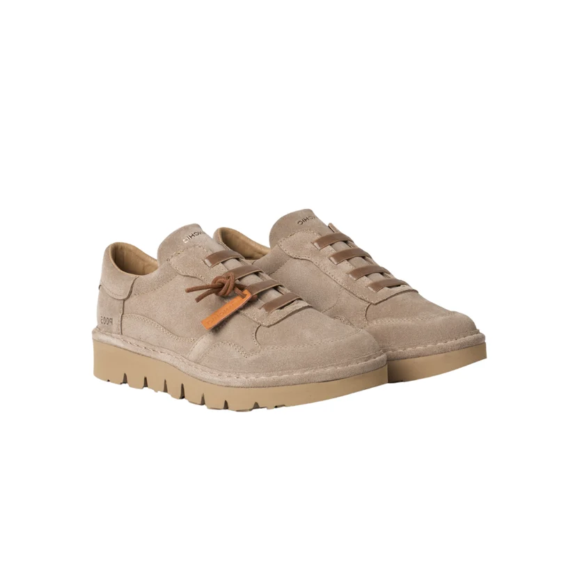 DEPORTIVAS MUJER PANCHIC P005 LOW CUT ELASTICS NYLON SUEDE WALNUT