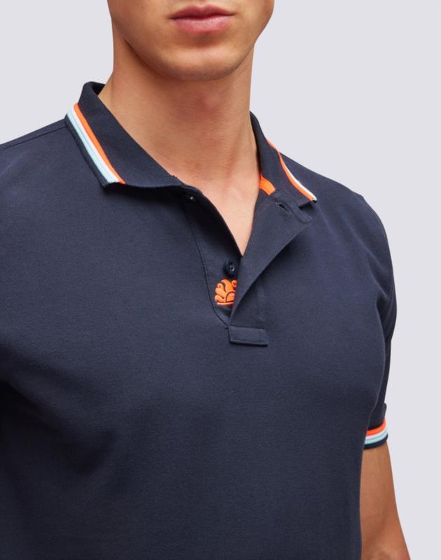 POLO BRICE DE ALGODÓN PIQUÉ CON DETALLES TRICOLOR NAVY 24