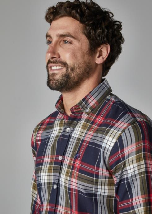 CAMISA PARA HOMBRE ALTONADOCK CUADROS ROJO Y AZUL