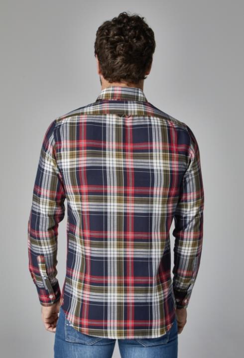 CAMISA PARA HOMBRE ALTONADOCK CUADROS ROJO Y AZUL