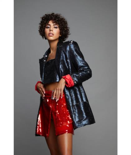 BLAZER LE CRUEL AZUL PLOMO LENTEJUELAS