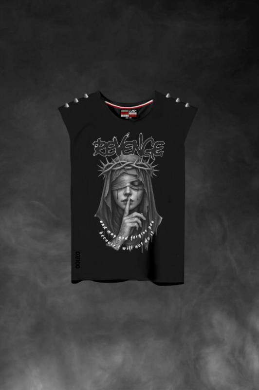 Camiseta de mujer LaSaL REVENGE NEGRO